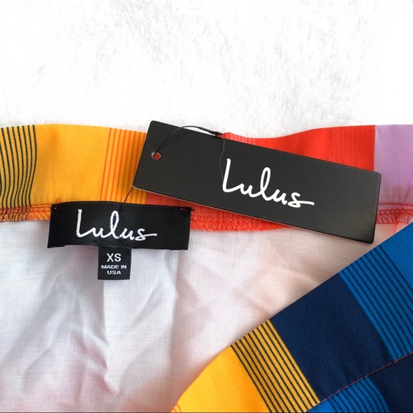 Lulu's End of the Rainbow Multi Striped Midi Skirt - Picture 9 of 10